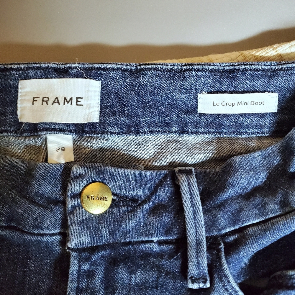 Frame Le Crop Mini Boot Jeans In Kinley Wash Size 29 SHORT - Picture 6 of 12